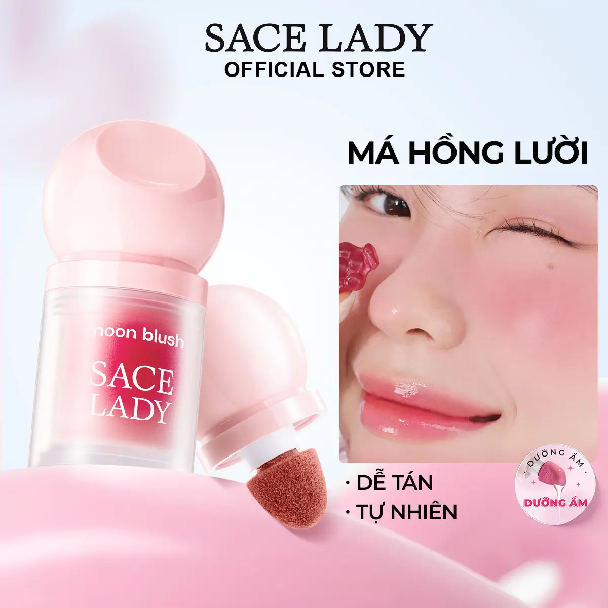 [LIVE]Phấn má hồng dạng lỏng SACE LADY, Tinh chất nước, Dưỡng ẩm, Phấn má hồng dạng lỏng mịn mỹ phẩm