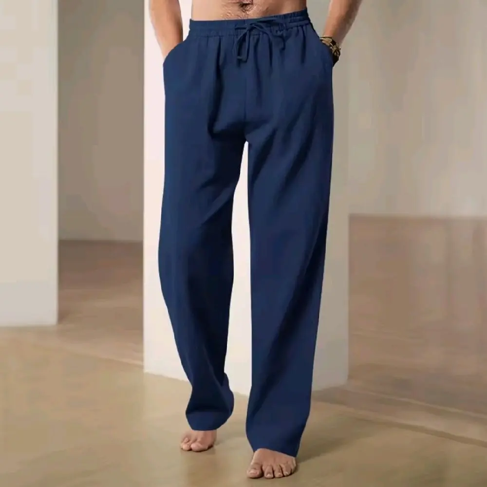 LINEN.ELITE Celana Panjang Katun Linen Pria Fit Celana Linen Pants Pria Linen Casual Santai Nyaman