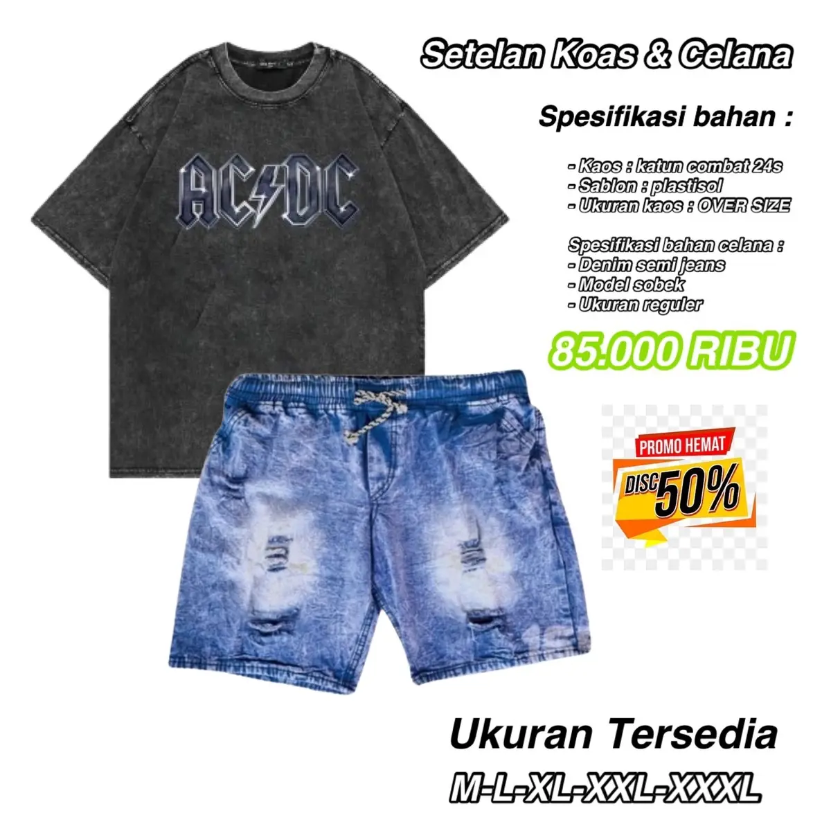 SETELAN PRIA DEWASA KAOS DAN CELANA UKURAN M-L-XL-XXL-XXXL OVERSIZE CELANA PENDEK PRIA DISTRO KAOS OVERSIZE PRIA TERMURAH Cowok