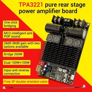 Wuzhi Audio | ZK-2001 TPA3221 Stereo Digital Amplifier Board 2x 100W Mono 200W dengan Voltase 10-30VDC dan Kualitas Suara Transparan subwoofer