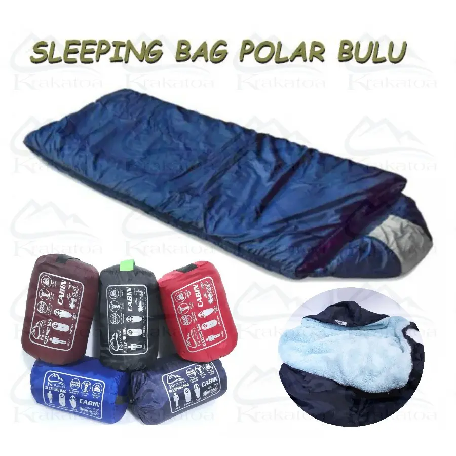Sleeping Bag Polar` Bantal / Bulu / SUPER / Dacron 3 Layer WATERPROOF` SleepingBag