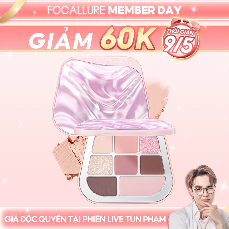 Bảng phấn mắt FOCALLURE 9.6g/1 PC sắc tố cao dưỡng ẩm không nhòe lâu trôi chống nước phấn  mắt