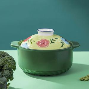 Colorful Painted Ceramic Cooking Pot Set, High Temperature Resistant Design for Gas Stoves, Ideal for Soups, Stews, and Rice Dishes