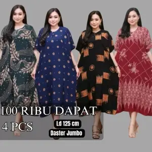 Daster Jumbo Bisa COD 100 Dapat 4 pcs Daster Rayon Jumbo Lengan Pendek Busui Bumil Kancing Depan