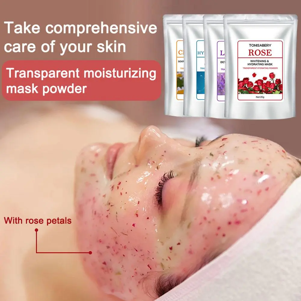 Rose Petal Mask Powder Soft SPA Hydro Jelly Mask Powder Anti-aging Brighten Peel Off DIY Facial Mask Flower Petal Rose Mask Powder