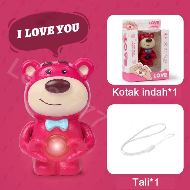 Boneka Bersuara / Boneka Suara I Love You ILY / Hadiah Anniversary Hadiah Valentine / Versi audio 3D Sanrio Moon Night Light Cinamoroll/Lotso/Kuromi/Melody Kawaii Figure Kartun Lampu LED 3