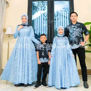 set couple gamis mutiara tile couple pasangan