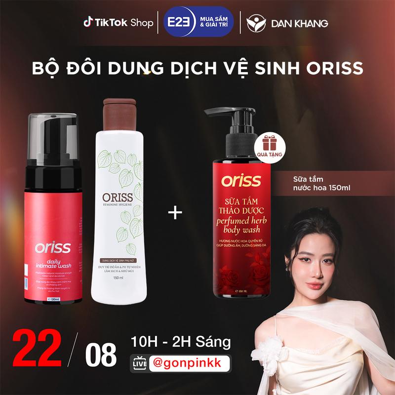 [MUA 1 TẶNG 1] Dung dịch vệ sinh phụ nữ dạng bọt Oriss Daily Intimate Wash hỗ trợ làm sạch dịu nhẹ hương nước hoa quyến rũ chai 120ml Women
