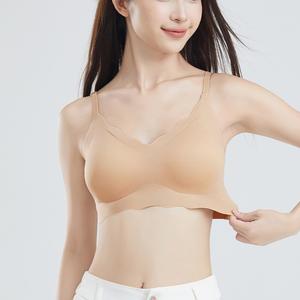 Bra For Women Push Up Invisible Wire Free One Piece Fixed Cup Seamless Vest Bra