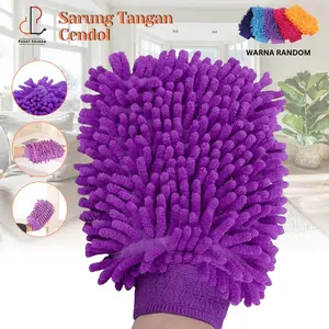 Sarung Tangan Microfiber Cuci Motor Mobil Spons Cendol Wash Mitt Kain Lap Pembersih 2 Sisi