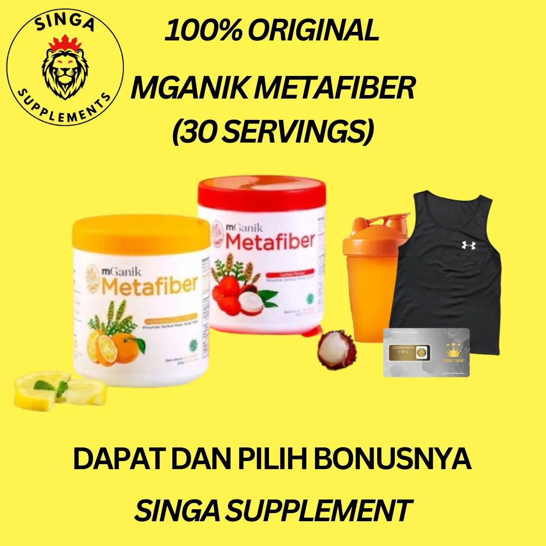 MGANIK METAFIBER 450GRAM 30 SERVINGS SUPLEMEN KESEHATAN UNTUK DIABETES RASA LYCHEE DAN JERUK YUZU