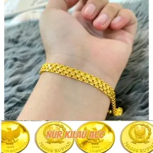 Gelang Tangan Tikar 8 mili satu layer lapis koin 91