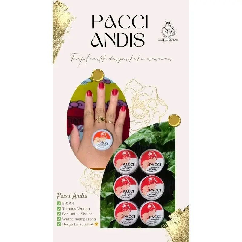 (harga untuk 1 pot)Pacci Andis Cat Kuku Nail Polish Kutek Pewarna Kitek Kuku Halal Bisa Buat Sholat 4