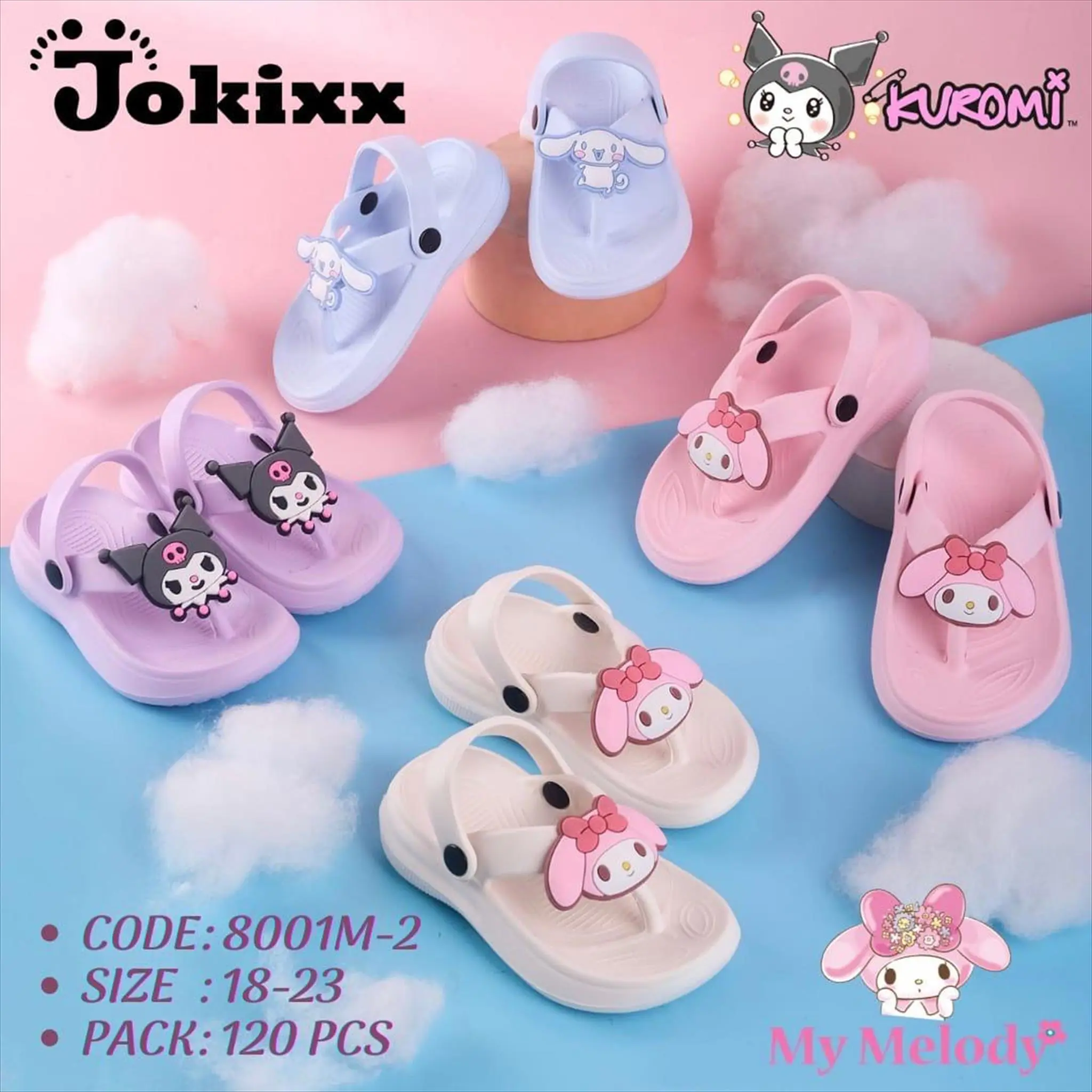 (8001M-2/K-2) Sandal Jepit Let Jokixx Eva Anak Cewek Karakter My Melody Super Empuk Lucu Nyaman Trendy / Size 18-29