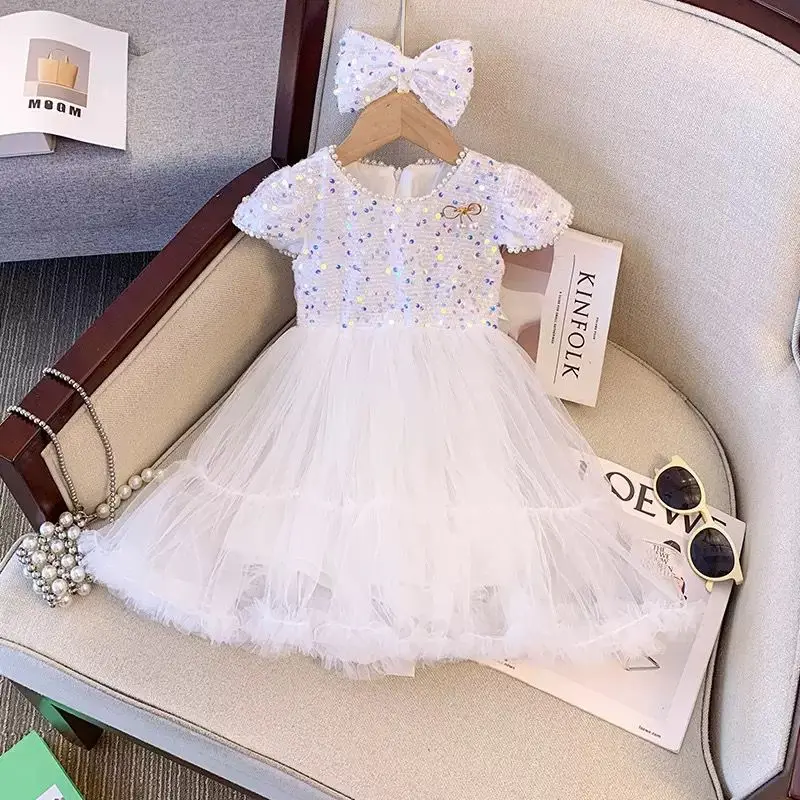 [KIDSFASHIONKOLEKSI] 1046 Dress Pesta Anak Perempuan Payet Pin Cherry Brenda Princess Free Pita 5