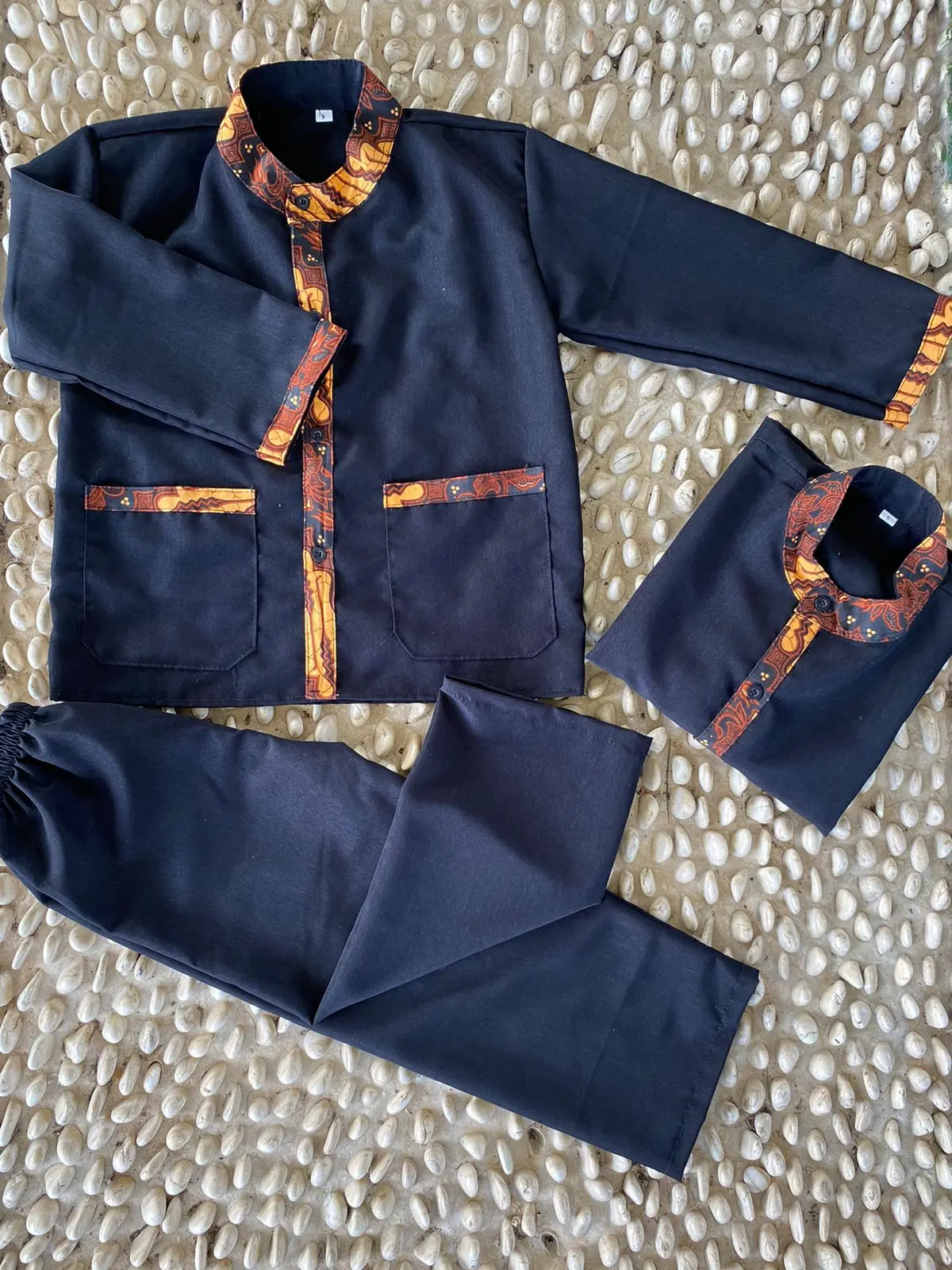 K&KFashion~Setelan Baju Pangsi Anak Laki-laki/Katun BSY Mix Batik Premium/Pangsi Khas Sunda/Model Seragam/COD/Baju Pangsi Polos Batik