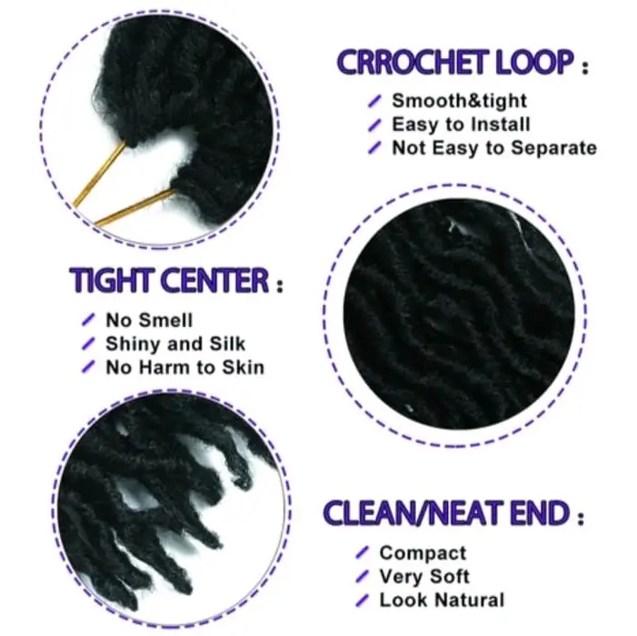 Rambut Sambung Nu Locc Isi 12 Pcs Rambut Sulam Keriting Rambut Sambung Braids Rambut Anyam Spesial Braiding Hair Various Hair Accessories 4