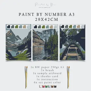 Paint by number KIT, lake series (29,7x42cm)