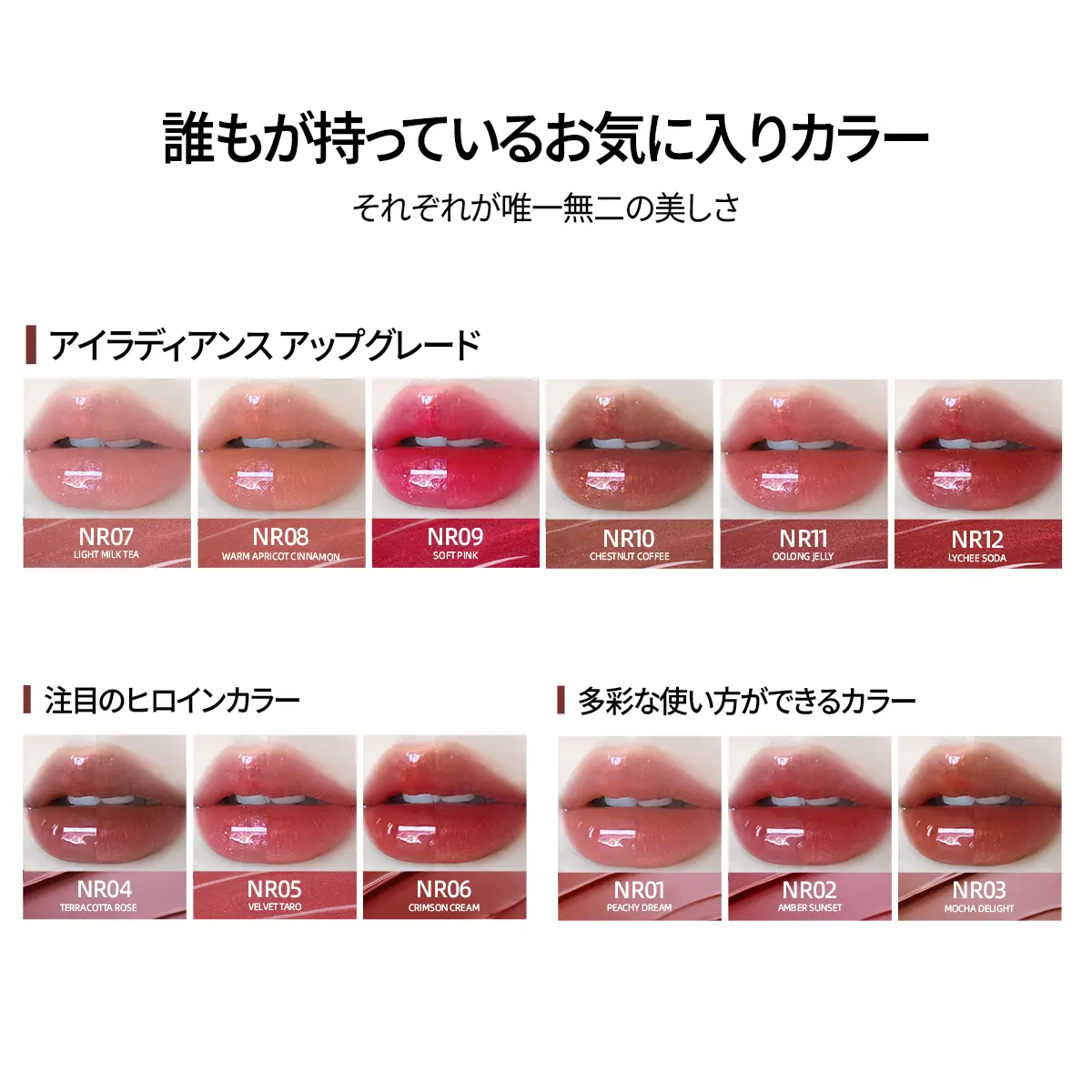 ホット】JMCY 3 in 1リップスティック24時間光沢のある長持ちする転写