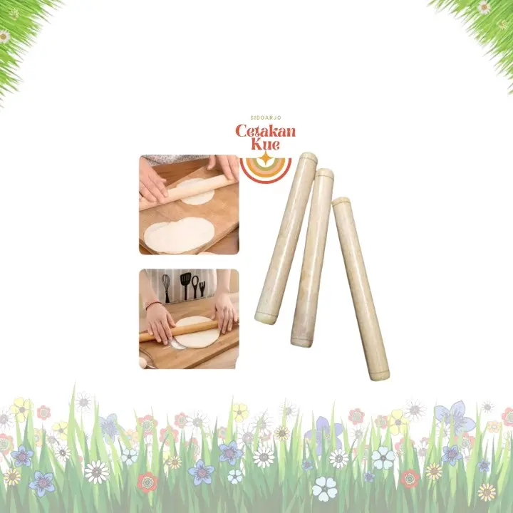 ROLLING PIN KAYU (POLOS) ADONAN KUE/ROLLING KAYU ADONAN KUE/ROL KAYU UNTUK ADONAN