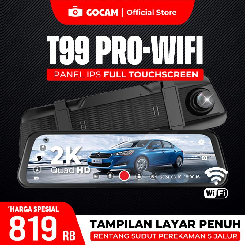 [COD] T99 PRO WIFI Connect Dashcam Mobil 2K + 1080p Resolution 9.6 Inch Layar Sentuh Full Screen IPS Night Vision Dual Lens Perekaman Loop 24 jam Car Kabel 0