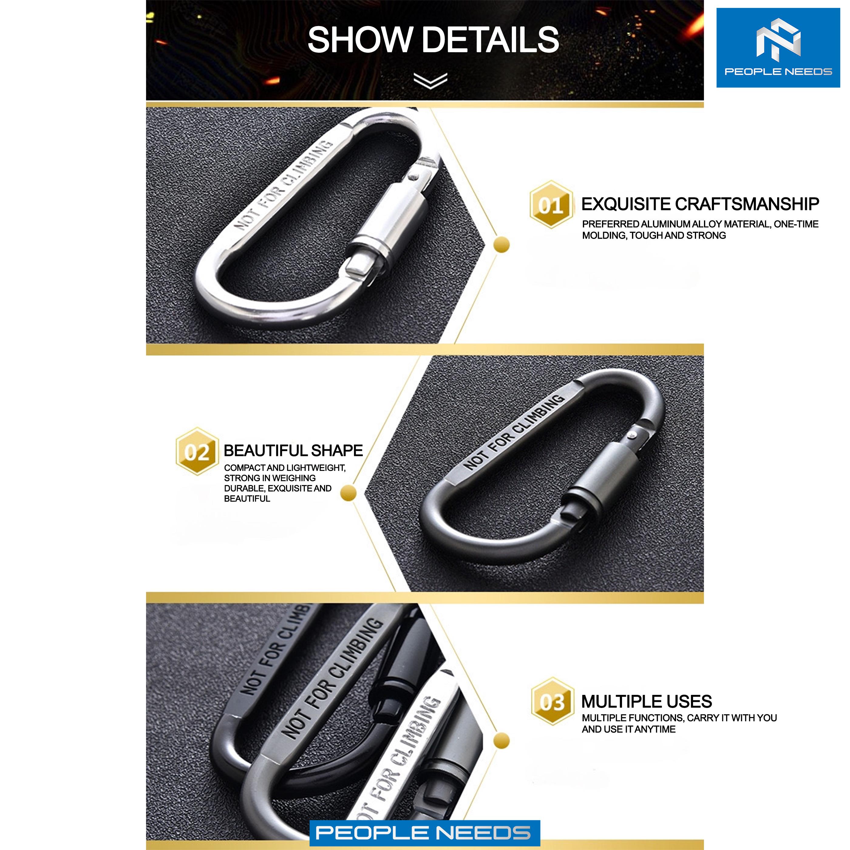 Carabinner Aluminium Type D Size 8 Cm Drat Pengunci Model Pipih Outdoor Carabinner Aluminium Type D Size 8 Cm Drat Pengunci Model Pipih Outdoor