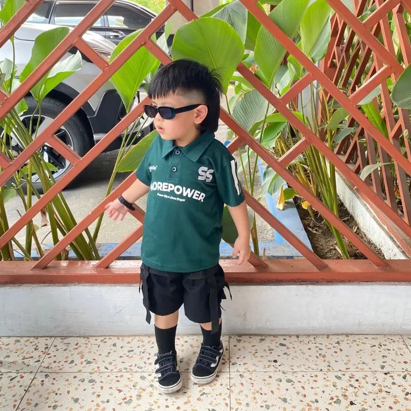 Kaos Anak Wangki Polo Baju Anak Laki Laki Perempuan Bahan Cotton Combed 24s Halus Stylish Elegan Usia 1-12 Tahun 3