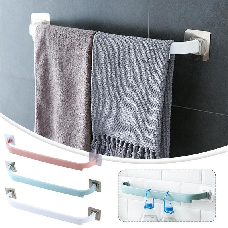 Product Introduction of Self Adhesive Towel Bar Non-Trace Rack Towel Holder Hanger Easy Installation Wall Mounted Towel Rack Shoes Storage Rack Storage 19