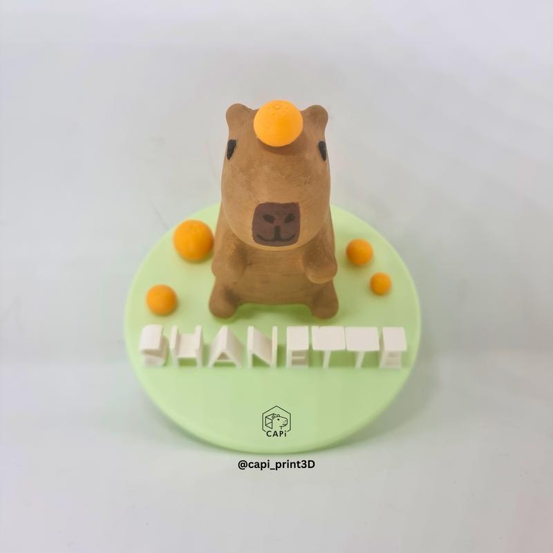 Figur Capybara Lucu Custom dengan Nama & Tumpukan Jeruk - Mainan Lucu - Toy Anak 8
