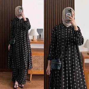 Raya Set Tunik Kulot Wanita Rayon Motif Premium Setelan Wanita Kekinian Dewasa Atasan Panjang Celana Karet