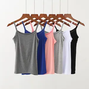 6 PCS tanktop wanita tali kecil / tanktop murah / tanktop korean style / kaos singlet wanita / tangtop wanita remaja Katun lengan tidak panjang Dewasa Cewek crop Motif polos Pendek tank top full body terbuka crop top baju tanktop korset mahira  tank top