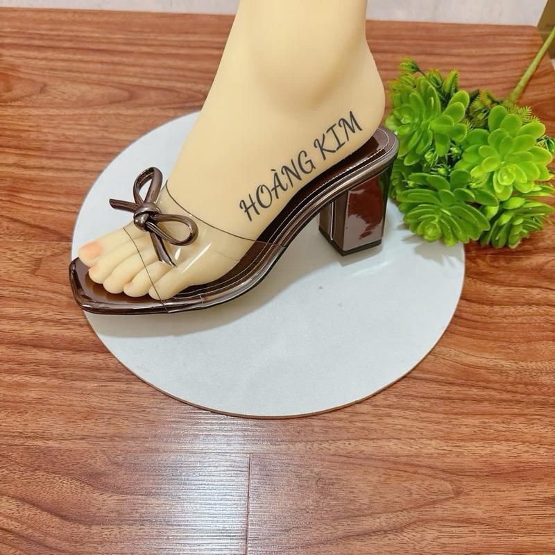  TF222 - Guốc Nữ Hoàng Kim Quai Trong Êm Chân cao 5 Phân 7 Phân - TF222 