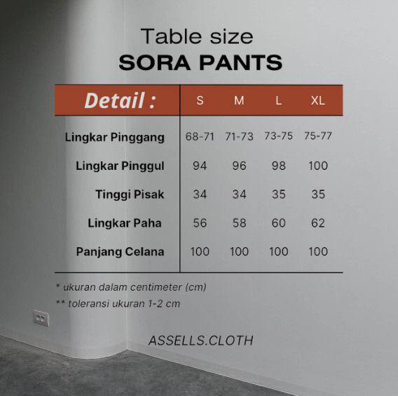 ERZU.ID - Sora Pants Cutbray Highwaist Semiwol Premium Celana Panjang Wanita Terbaru