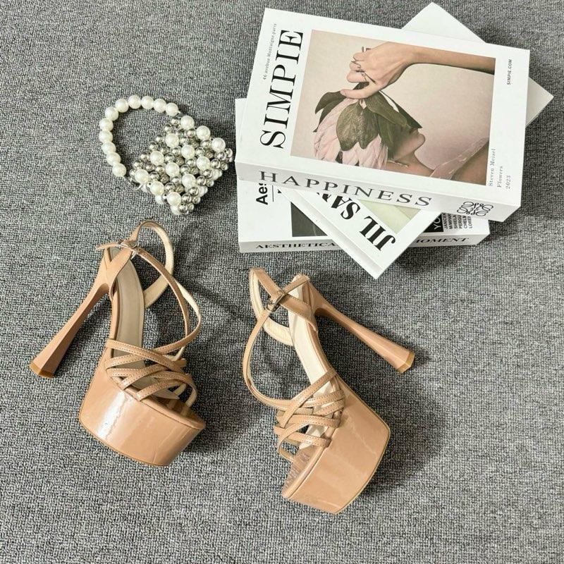 Giày cao gót 15 phân love begins giày catwalk 4 dây chéo hậu cài chéo trẻ trung mã 05