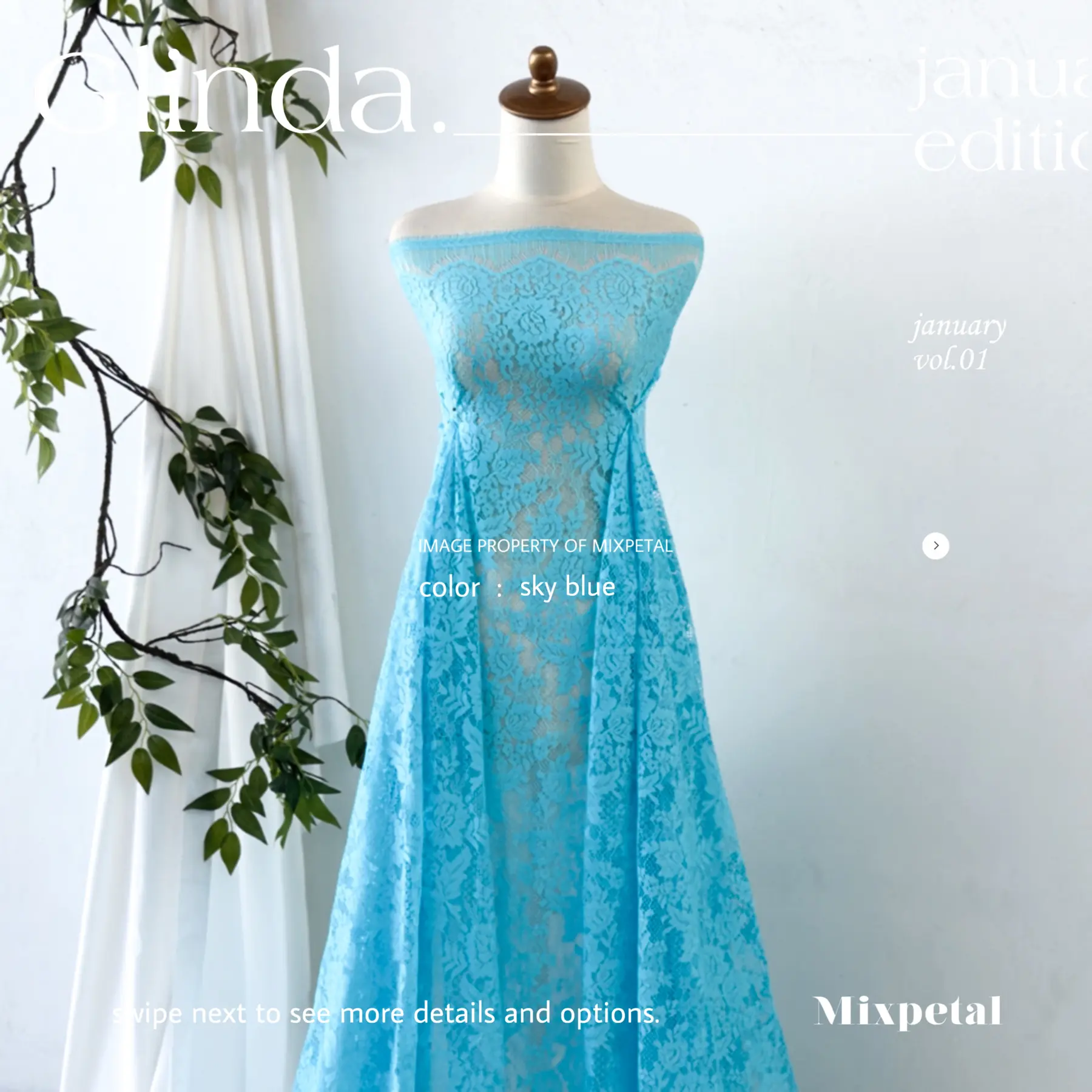 BAHAN KAIN KEBAYA BROKAT SEMI PERANCIS KATUN GLINDA