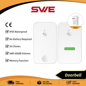 กริ่งประตูอัจฉริยะแบบไร้สาย ดีไซน์ปลั๊กอิน ระดับเสียงดังพิเศษ 108DB กันน้ำและกันฝุ่น โทรผ่านไร้สาย เหมาะสำหรับใช้ในบ้าน bell ring
