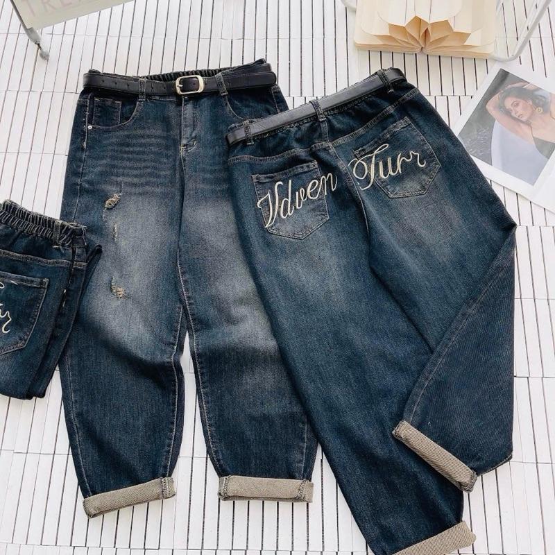  Ma   QUẦN JEAN BAGGY thêu 9 tấc jean QC có gian dành cho nữ 