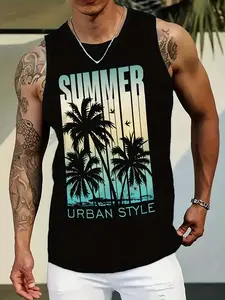 Baju Tank Top Lelaki Musim Panas Bercorak Hawaii Definisi Tinggi, Sesuai untuk Sukan Luar, Kecergasan, Percutian, dan Pakaian Kasual yang Selesa danxbixxjdcma