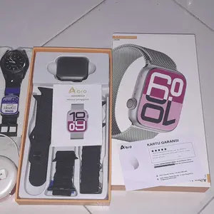 Aibro MW68 Jam Smartwatch Wanita & Pria |  Layar AOD | Monitor GPS Tracking | NFC Support | Bluetooth Call Ponsel |  Kalkulator | Wireless | Strap Rantai Pasir Rubber