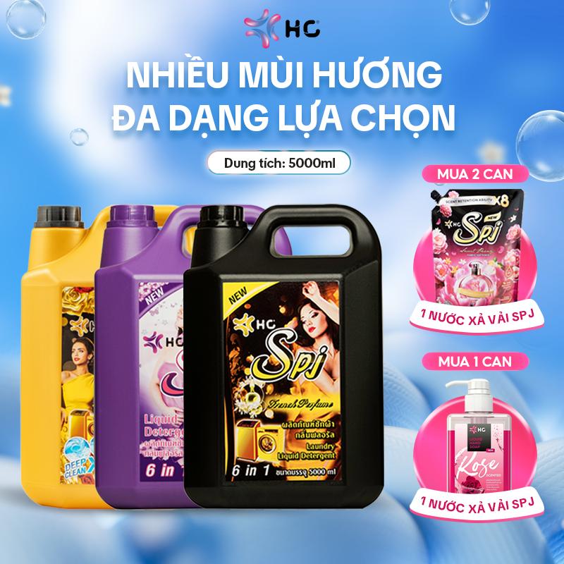 CAN 5L Tặng Quà Nước Giặt Xả Thái Lan HC SPJ - 6 Trong 1 Đánh Bay Vết Bẩn Lưu Hương 24h Làm Sạch Sâu Mềm Vải Date Mới Nhất