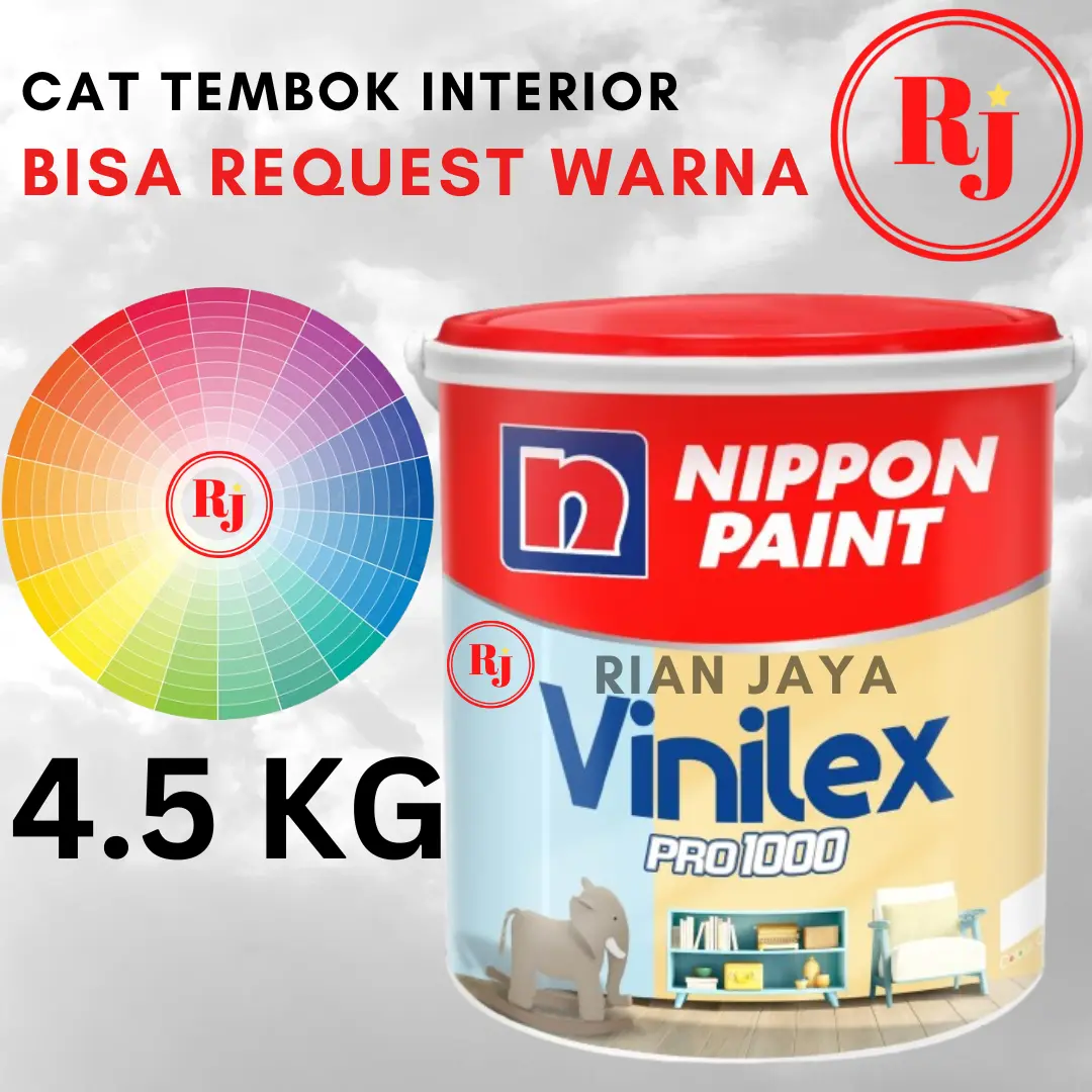 CAT TEMBOK INTERIOR NIPPON PAINT VINILEX PRO 4,5 KG / CUSTOM WARNA TINTING / CAT DINDING