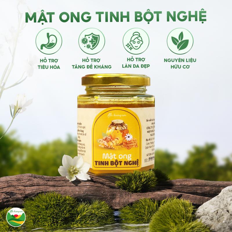Mật ong ngâm tinh bột nghệ hũ 180ml Mộc Hương Sơn vị mật ong đặc sánh Siro