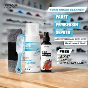 Terlaris No.1 PAKET PEMBERSIH SEPATU AROMA BUBLEGUM / FOAM SHOES CLEANER by KEYFOUR