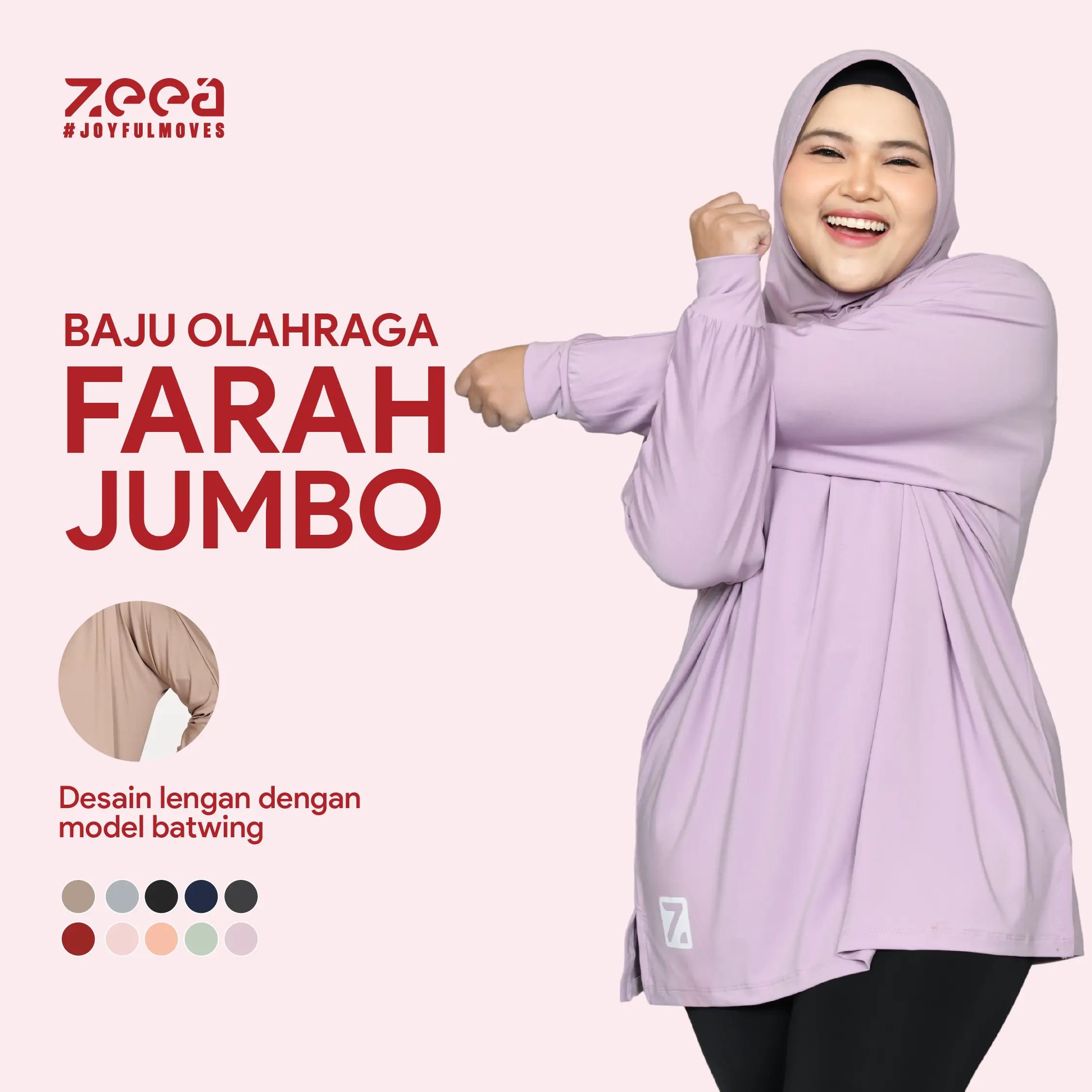 Zeea Sport Inner Baju Panjang Farah Ternyaman Jumbo
