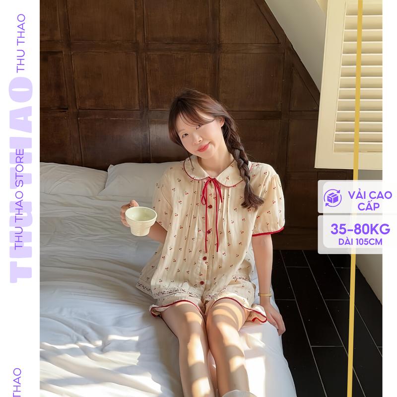 (Mở bán hè 2025) Set đũi mây tiểu thư họa tiết xinh xắn áo cộc quần đùi by Thu Thao Store.