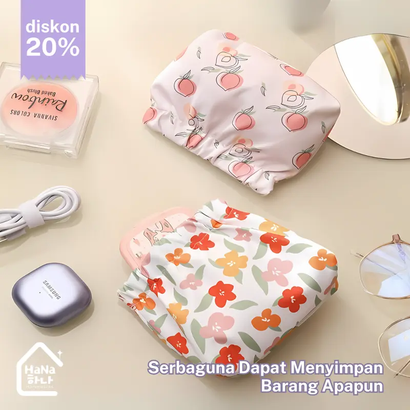 Tas Penyimpanan Kosmetik Pouch Lipstick Makeup - Tas Mini Pembalut Wanita Kabel Data/ Earphone/ USB 6