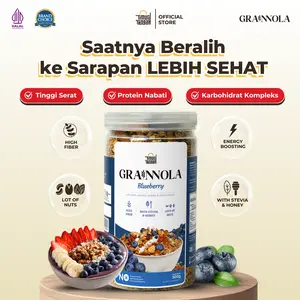 Timur Tengah Grainnola Blueberry 500 gr Granola Sarapan Sehat Kaya Serat Sereal Praktis Camilan Rendah Kalori Dark Chocolate, Vanilla Honey, Mango Yogurt, Cheese and Cream, Milky Milk