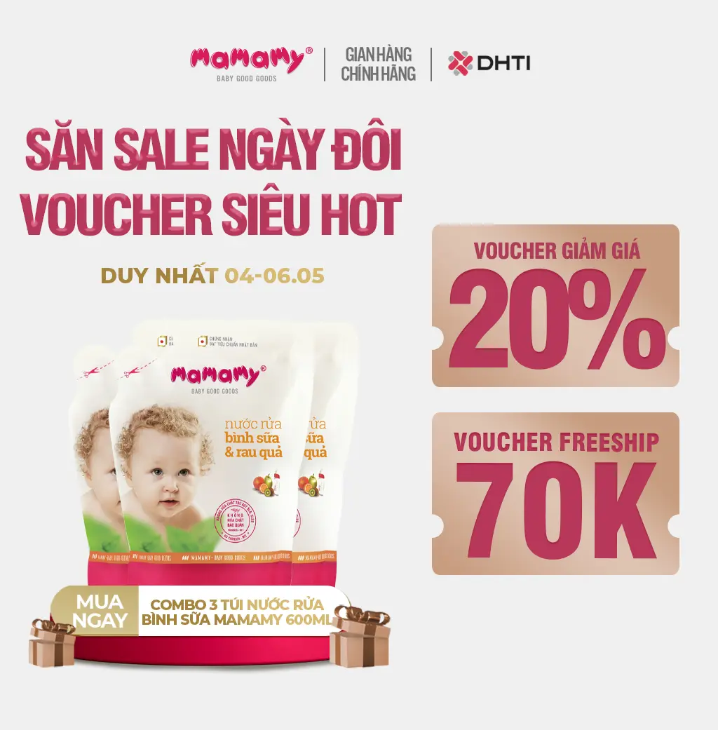 Túi nước rửa bình sữa Mamamy chính hãng, an toàn cho bé từ sơ sinh, rửa được rau củ quả thành phần thiên nhiên