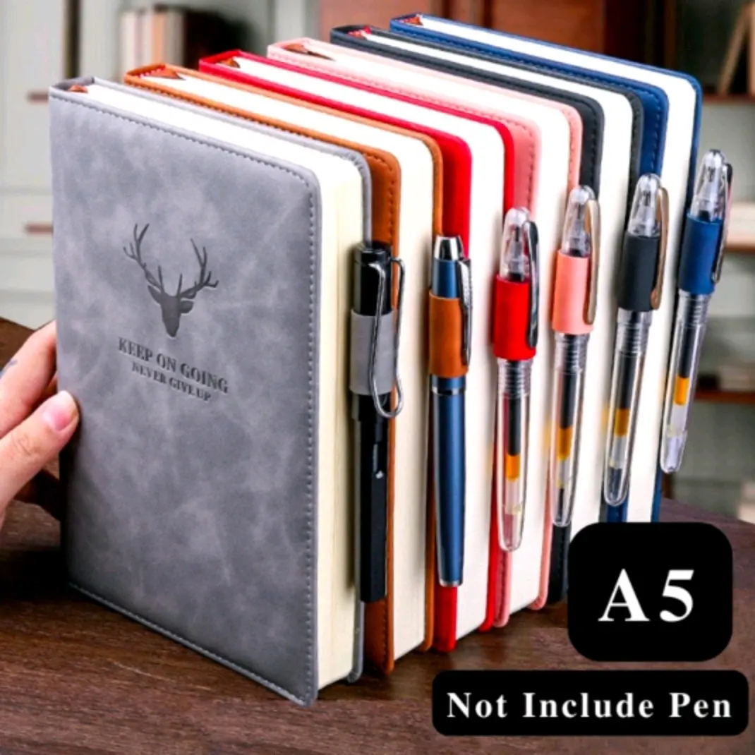 Buku Catatan Kulit A5 Harian Agenda Kerja Aesthetic Planner Kantor Sekolah Kuliah - Kertas 360 Halaman Biru
