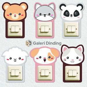 Hiasan DInding Stiker Saklar Tombol Lampu On Off Motif Hewan Lucu